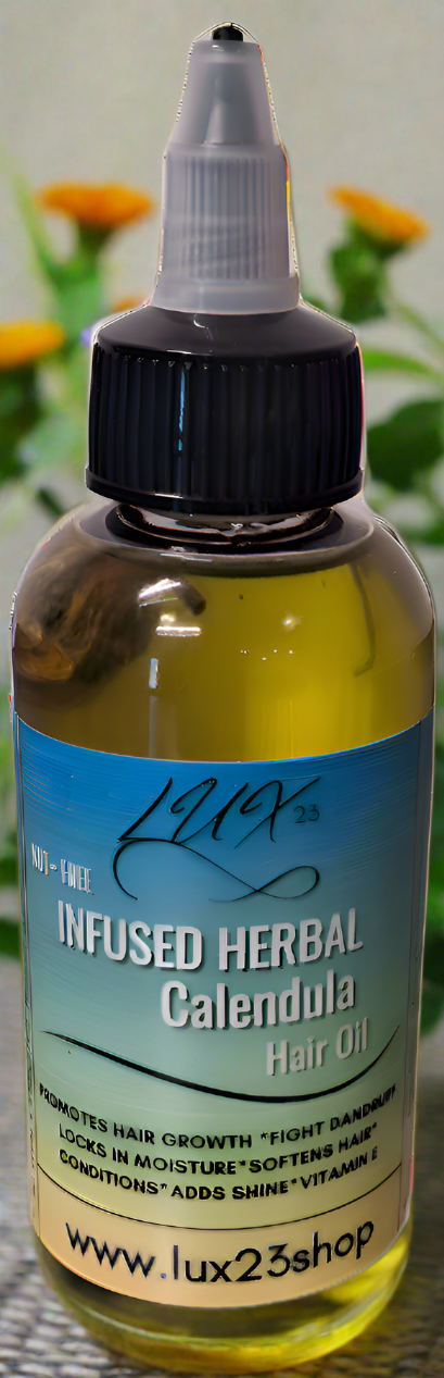 Hair Oil "Nut-Free Infused Herbal Calendula Hair Growth Oil" 4.6 oz